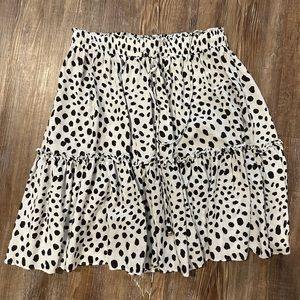 White and Black Polka Dot Skirt